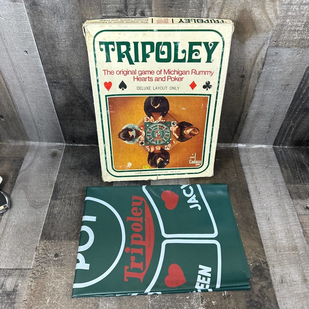 Tripoley Deluxe Edition No. 111 RUMMY PLAyING MAT only In Original Box 1969 - Picture 2 of 7